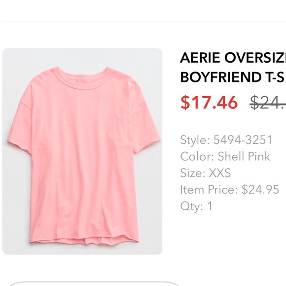 NWT 2024 Aerie Oversized Boyfriend Tee XXS - Picture 11 of 11